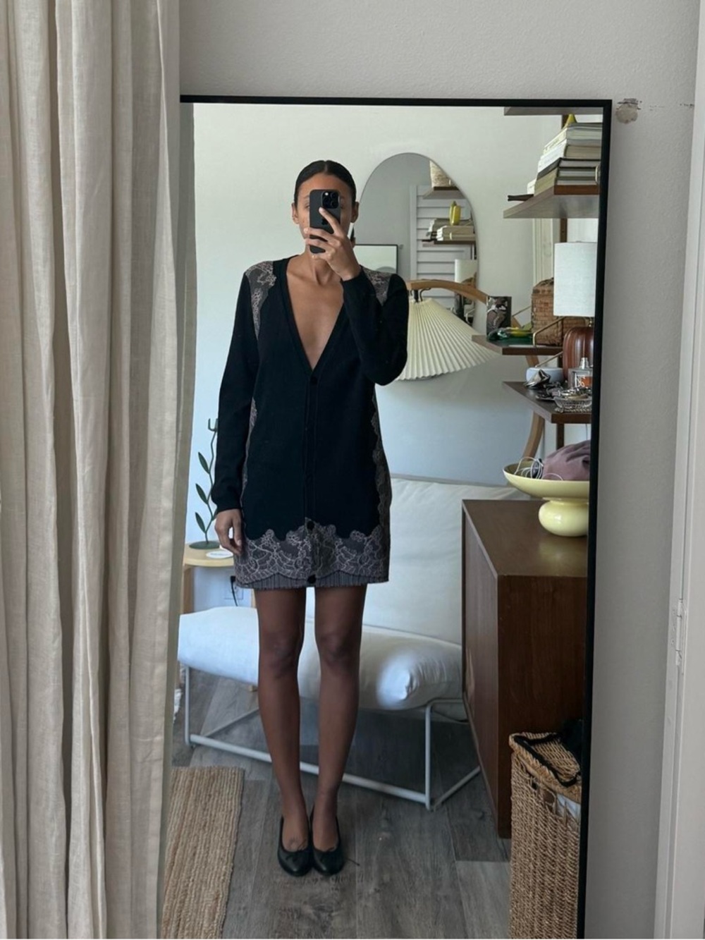 Valentino sweater with lace trim
